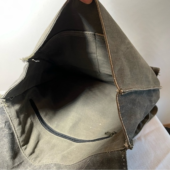 Mona B Canvas Laptop Backpack. Leather accents. "PARKER” - Picture 7 of 9